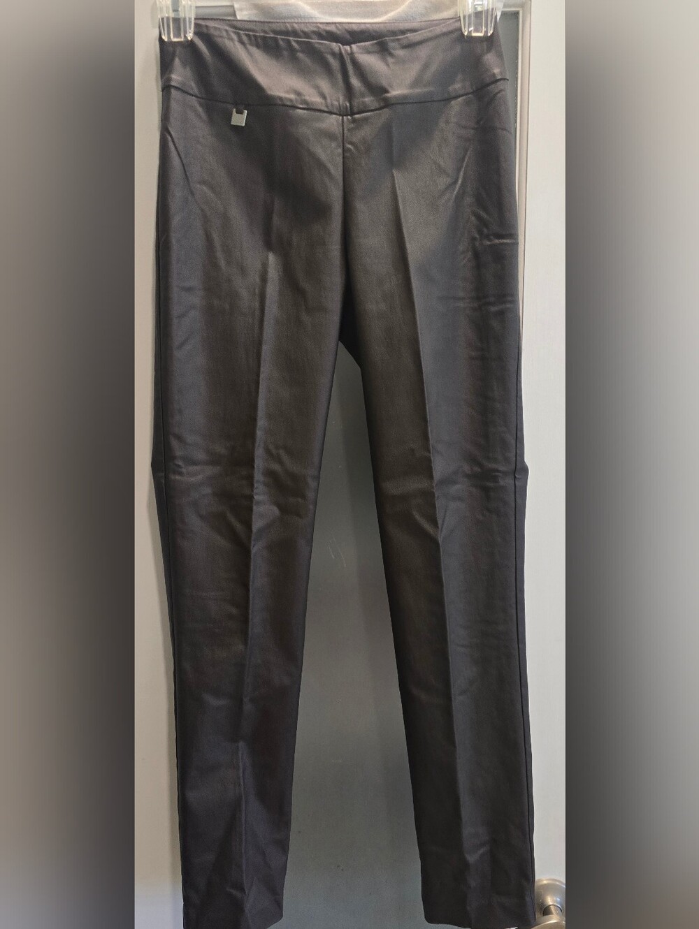 Peck & Peck Shiny Metallic-like Brown Active wear Pull-on Straight Leg Pants S:2